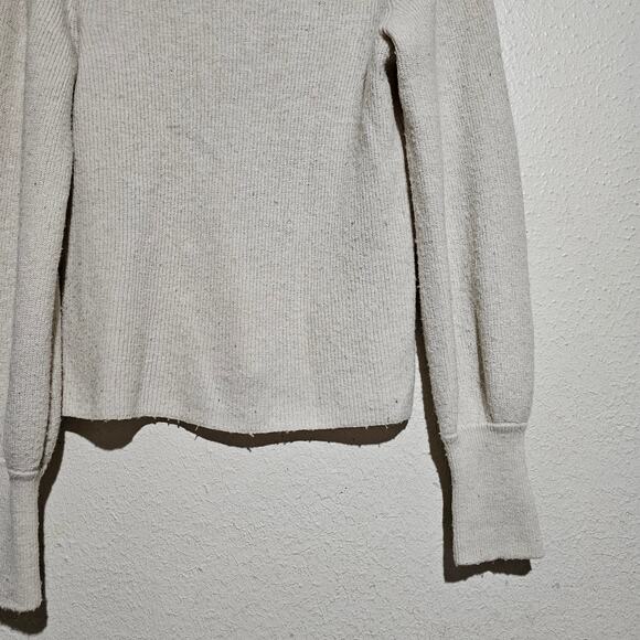 Madewell Baybrook Pullover Cream Sweater Women Small AG584 Merino Wool Alpaca - Picture 3 of 7